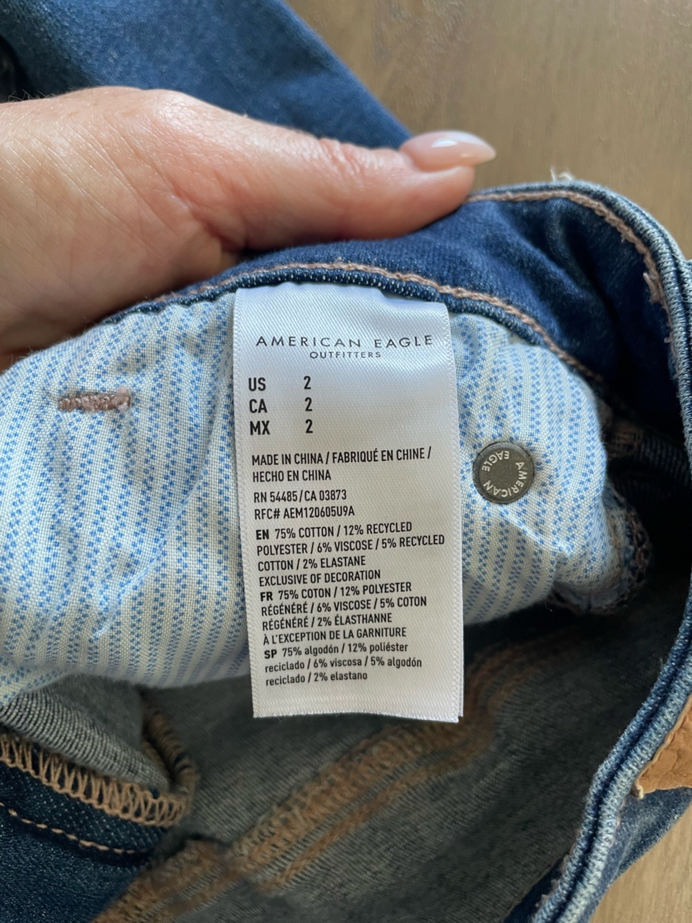 American Eagle Next Level Distressed Jean Shorts, Size 2 - Picture 4 of 4